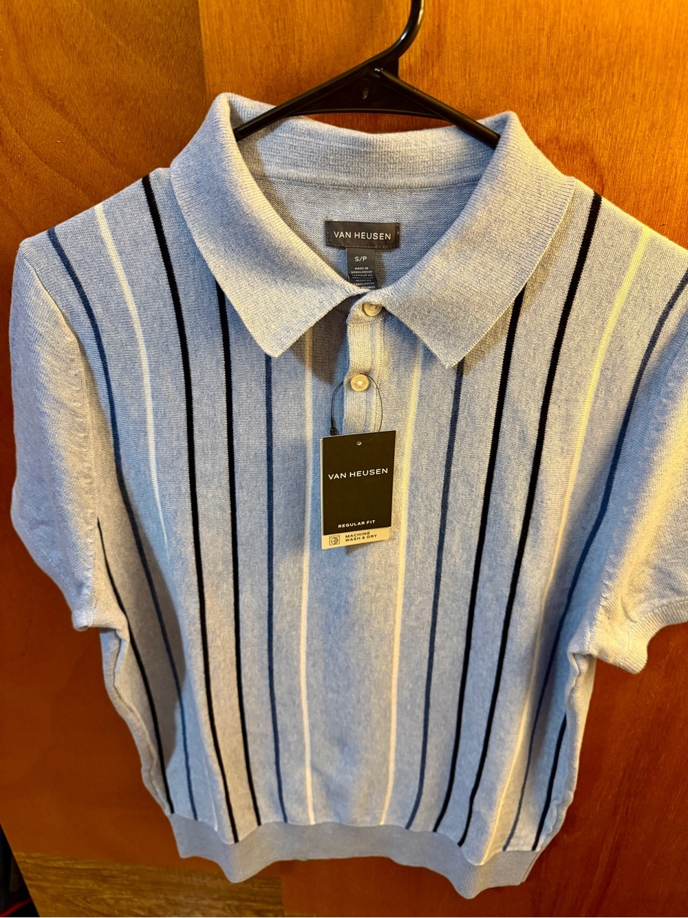 Van Heusen Light Blue Striped Polo